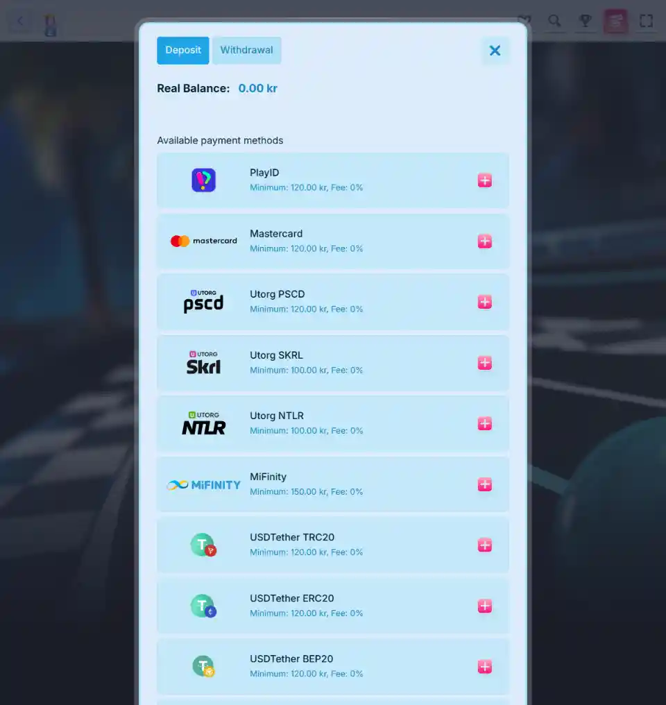 Onlyspins Casino - Innskudd