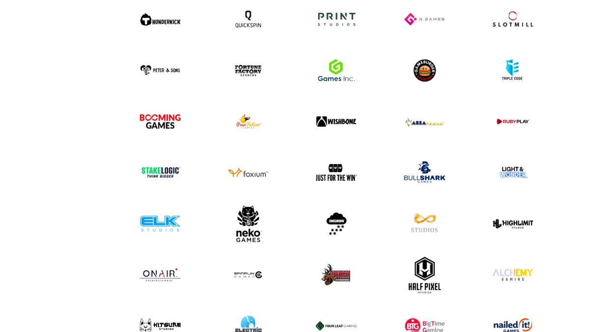 BetFriday spillleverandører og casino provider-liste