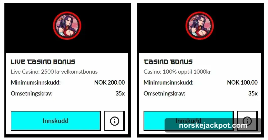 Manga Casino bonus og kampanjer