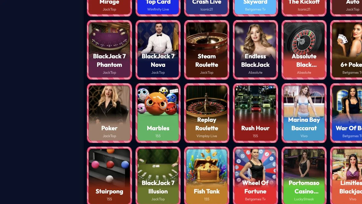 Gambiva live casino og bordspill