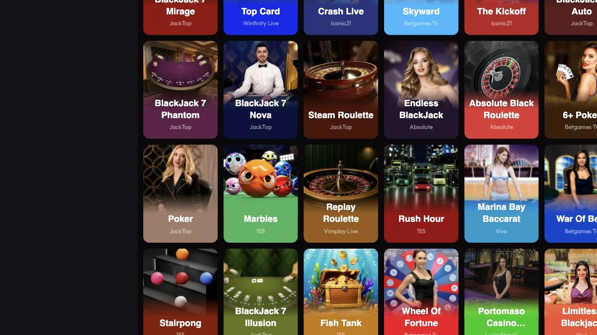 Mad Casino live casino og bordspill